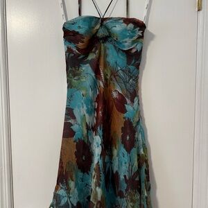Y2K Strapless Floral Cartise Women’s Dress - Multicolor